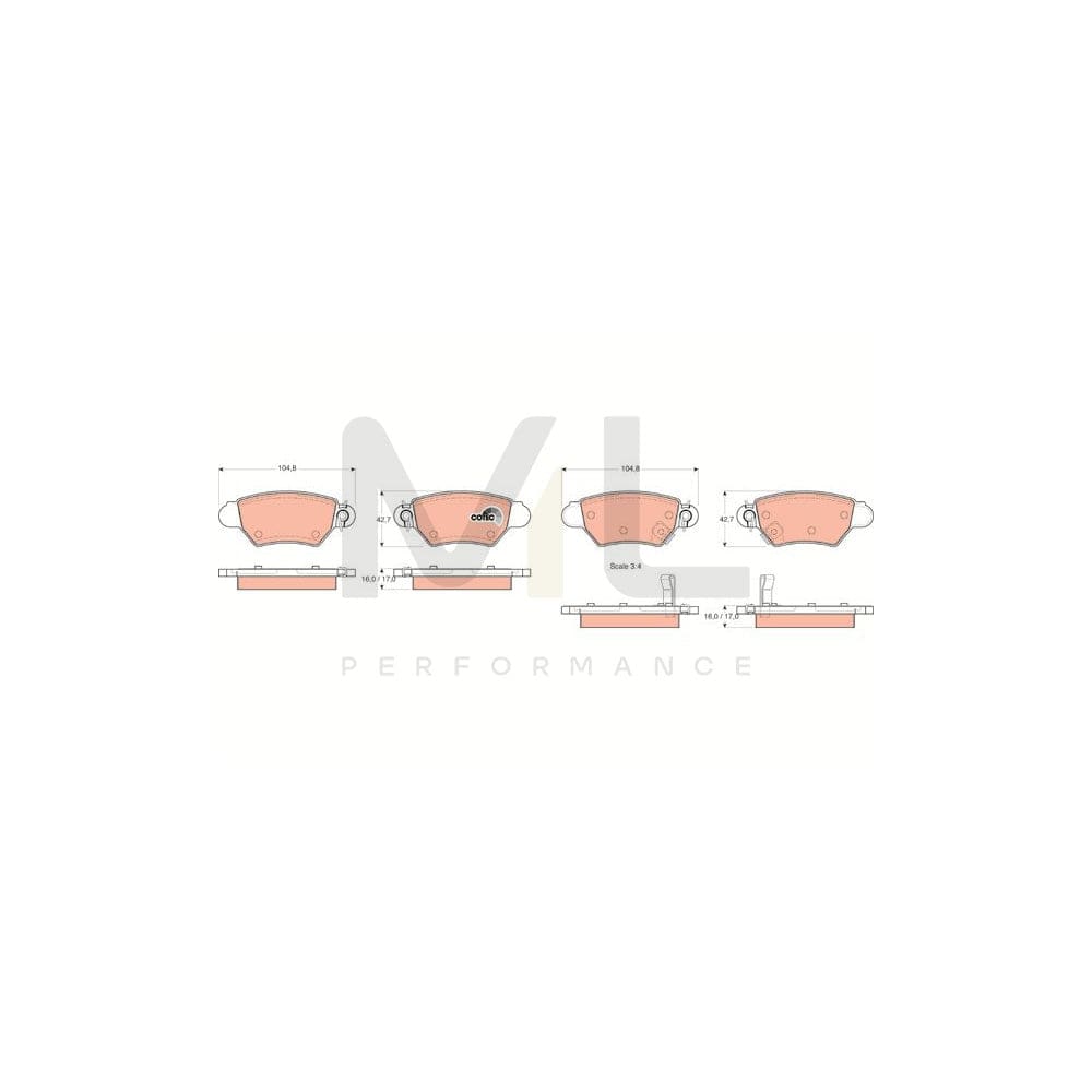 TRW Cotec Gdb1352 Brake Pad Set With Acoustic Wear Warning