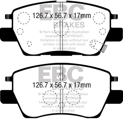 EBC DPX3052 Opel Vauxhall Ampera E Ultimax Front Brake Pads - TRW Caliper 2 | ML Performance UK Car Parts