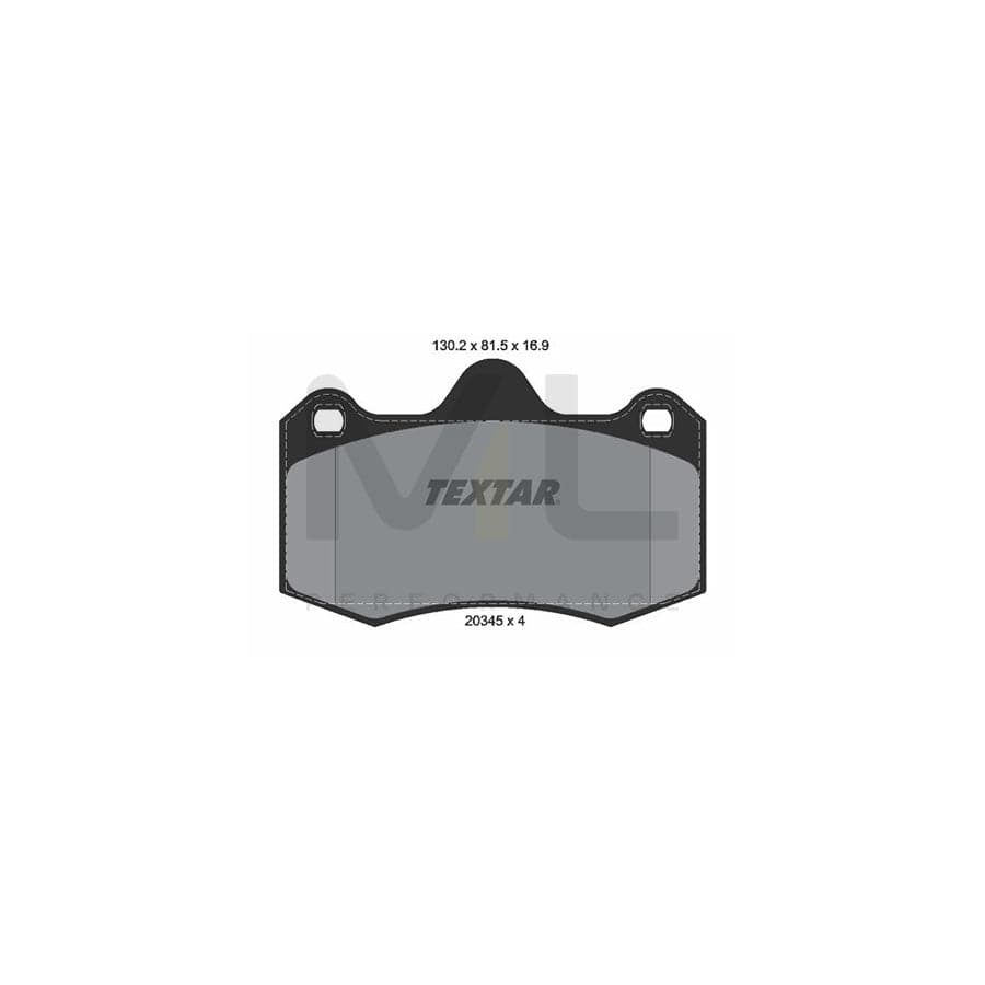 TEXTAR 2034501 Brake pad set not prepared for wear indicator