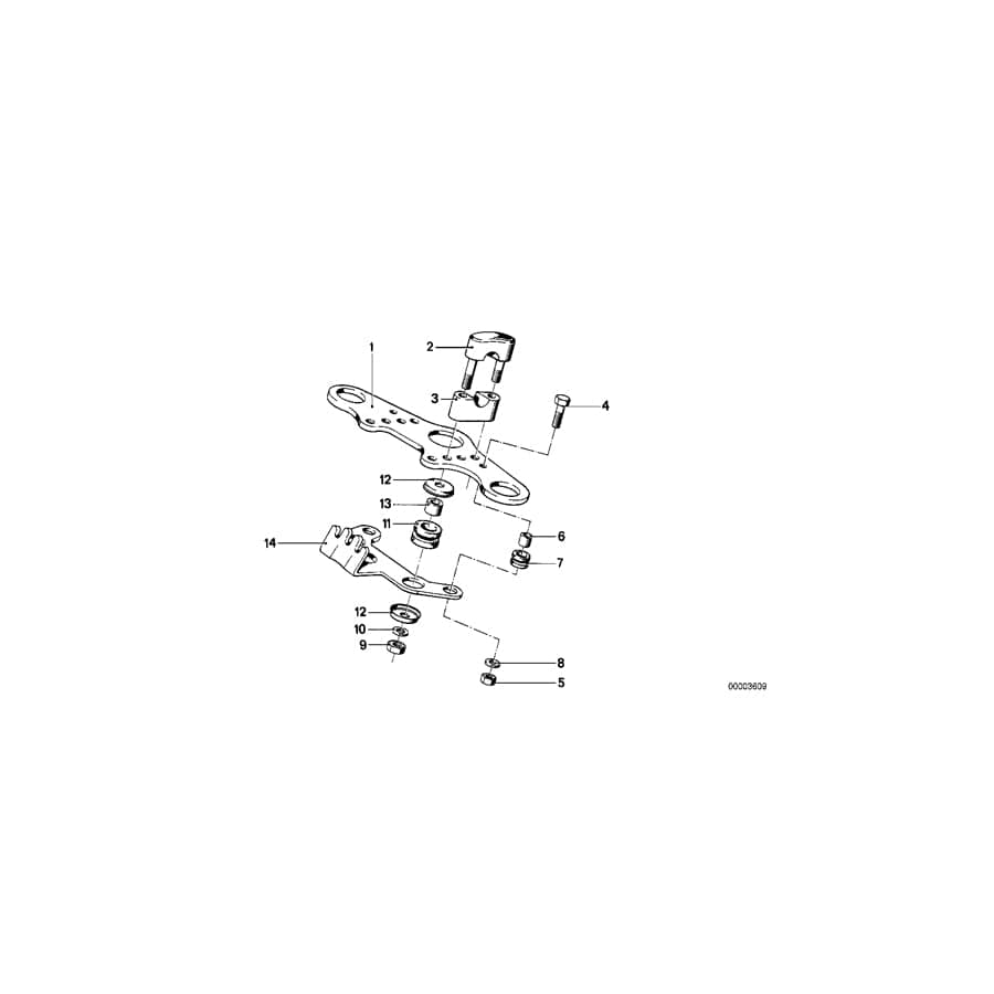 Genuine BMW 31421240075 Upper Fork Cross Brace (Inc. R 75)