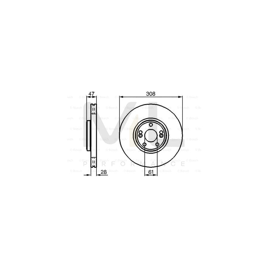 BOSCH 0 986 479 199 Brake Disc Vented, Oiled, High-carbon | ML Performance Car Parts