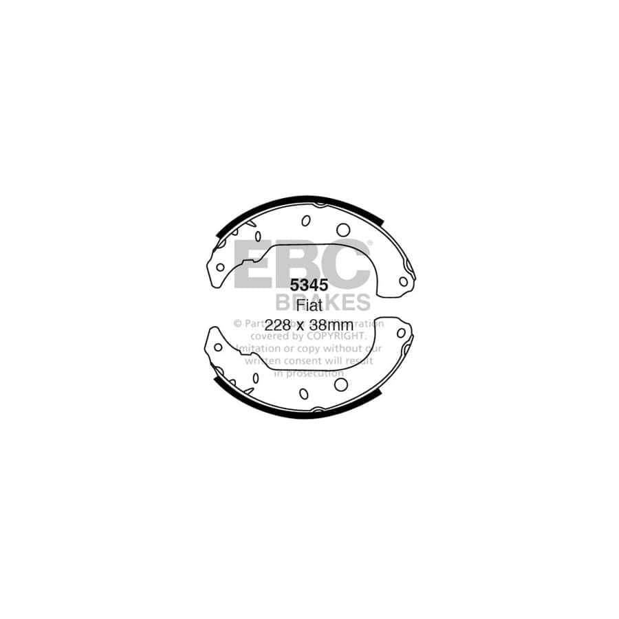 EBC 5345 Fiat Rear Brake Shoes - Girling/TRW Caliper (Inc. Marea, Tempra, Tipo) 1 | ML Performance UK Car Parts