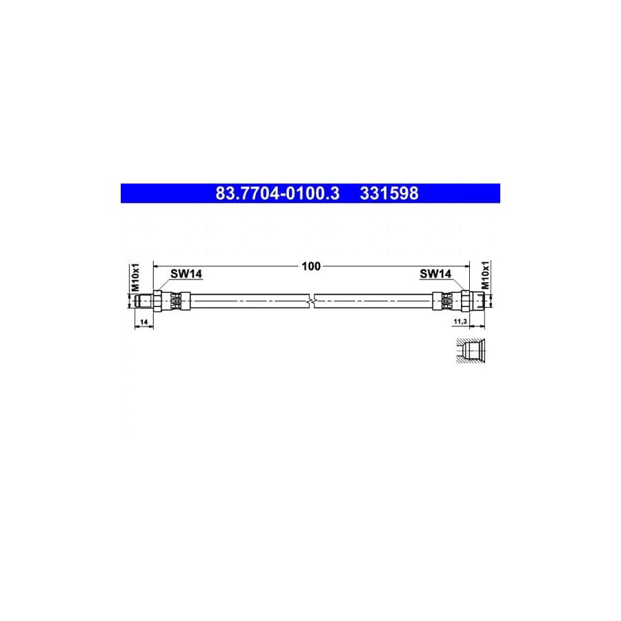 ATE 83.7704-0100.3 Brake Hose for BMW 5 Series