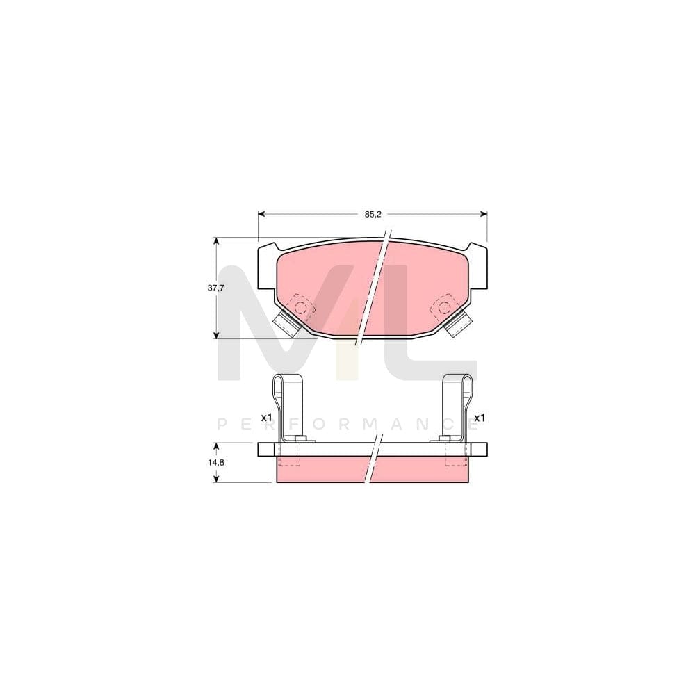 TRW Gdb381 Brake Pad Set With Acoustic Wear Warning