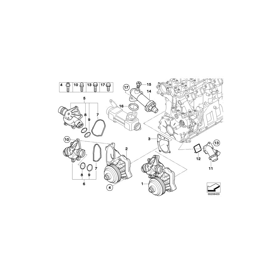 Genuine BMW 11517786192 E46 E38 E53 Coolant Pump, Mechanical (Inc. 330d, 525d & 330xd)