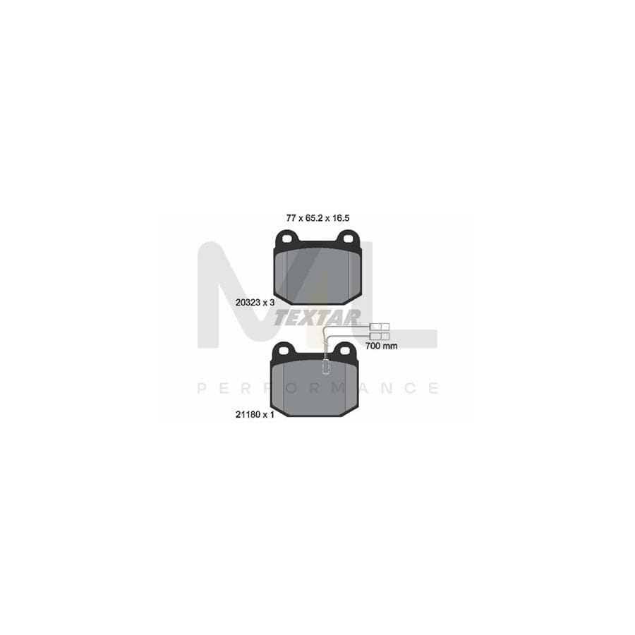 TEXTAR 2032304 Brake pad set with integrated wear warning contact