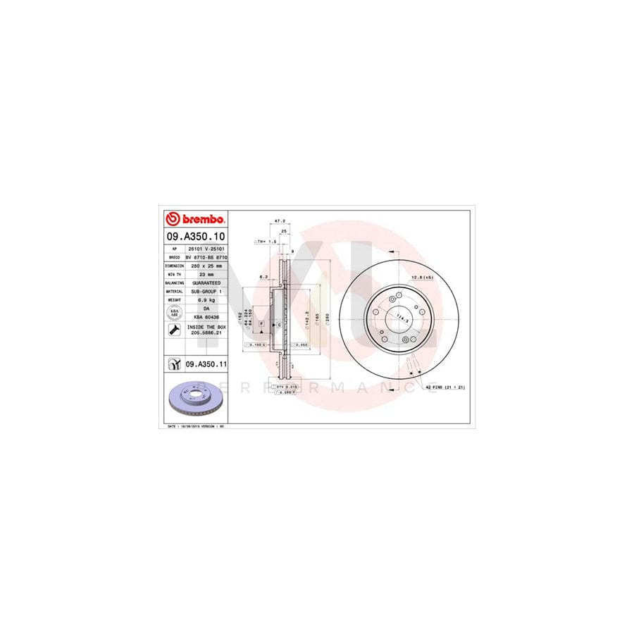 brembo-coated-disc-line-09-a350-11-brake-disc-for-honda-accord-internally-vented-coated-with-bolts-screws