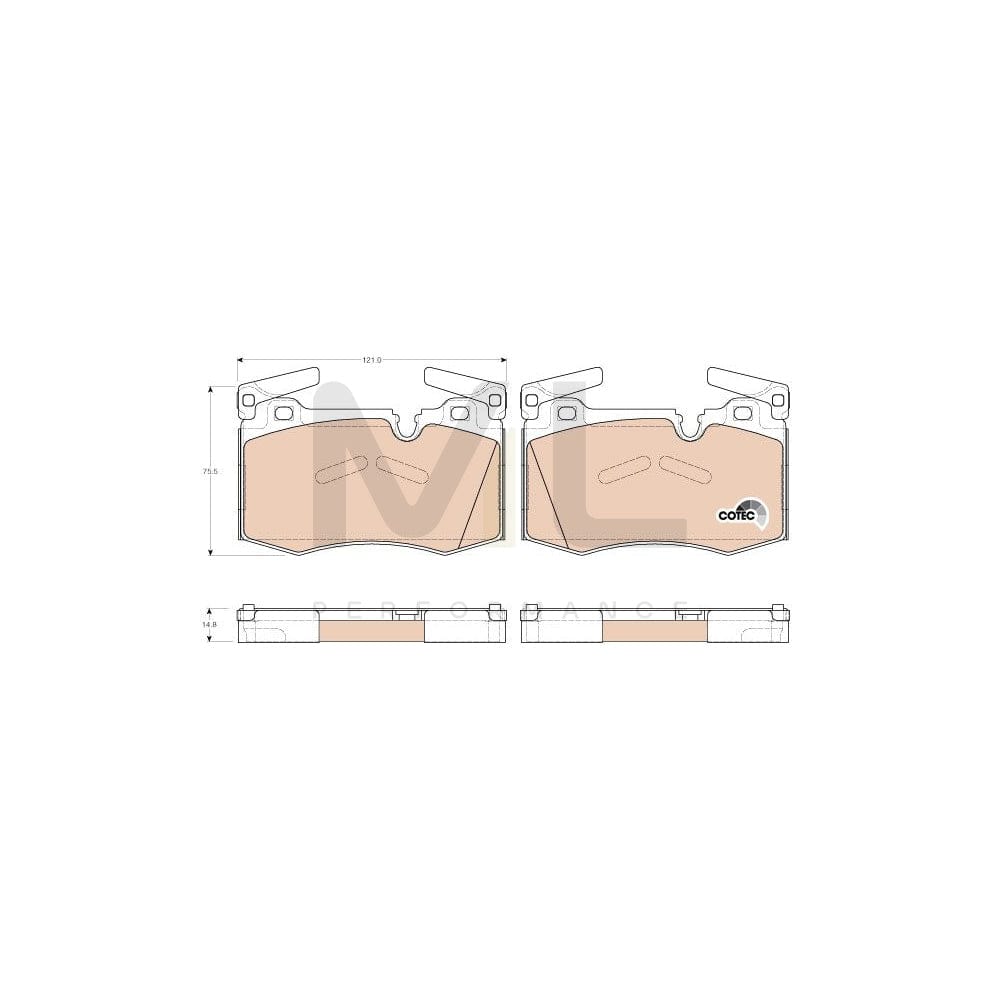 TRW Cotec Gdb1948 Brake Pad Set Prepared For Wear Indicator