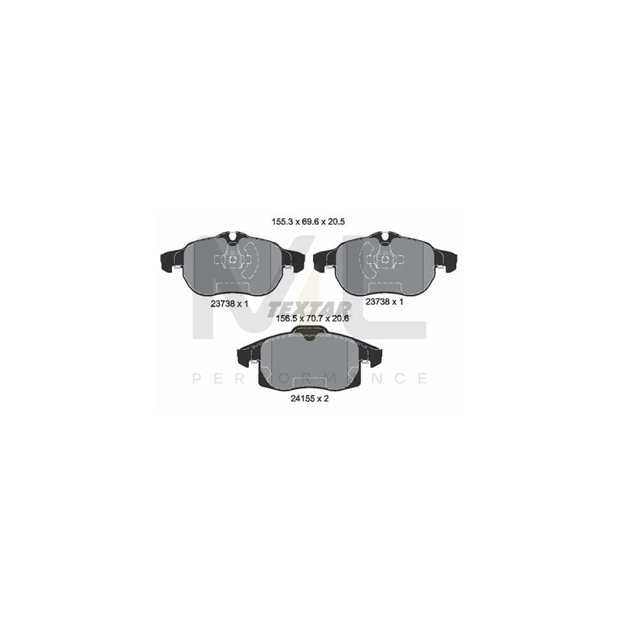 TEXTAR 2415501 Brake pad set prepared for wear indicator