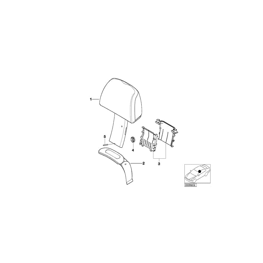 Genuine BMW 52107017244 E52 Guide, Headrest (Inc. ALPINA V8 & Z8)