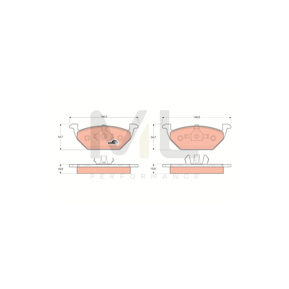 TRW Cotec Gdb1357 Brake Pad Set Not Prepared For Wear Indicator