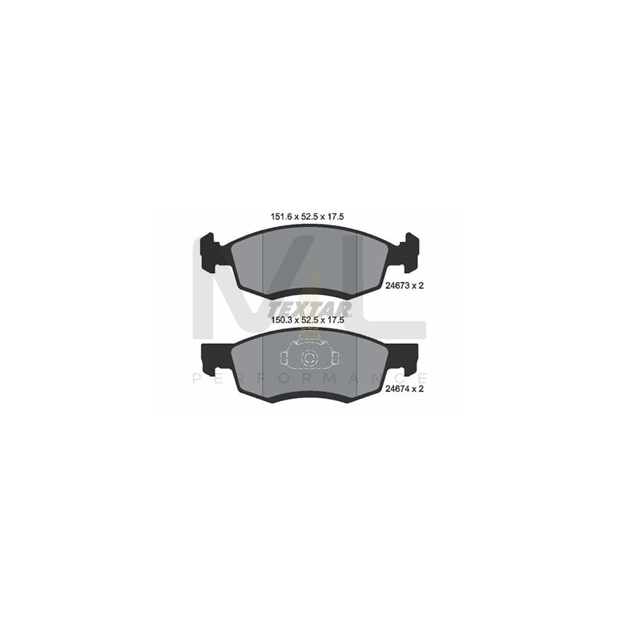 TEXTAR 2467301 Brake pad set not prepared for wear indicator