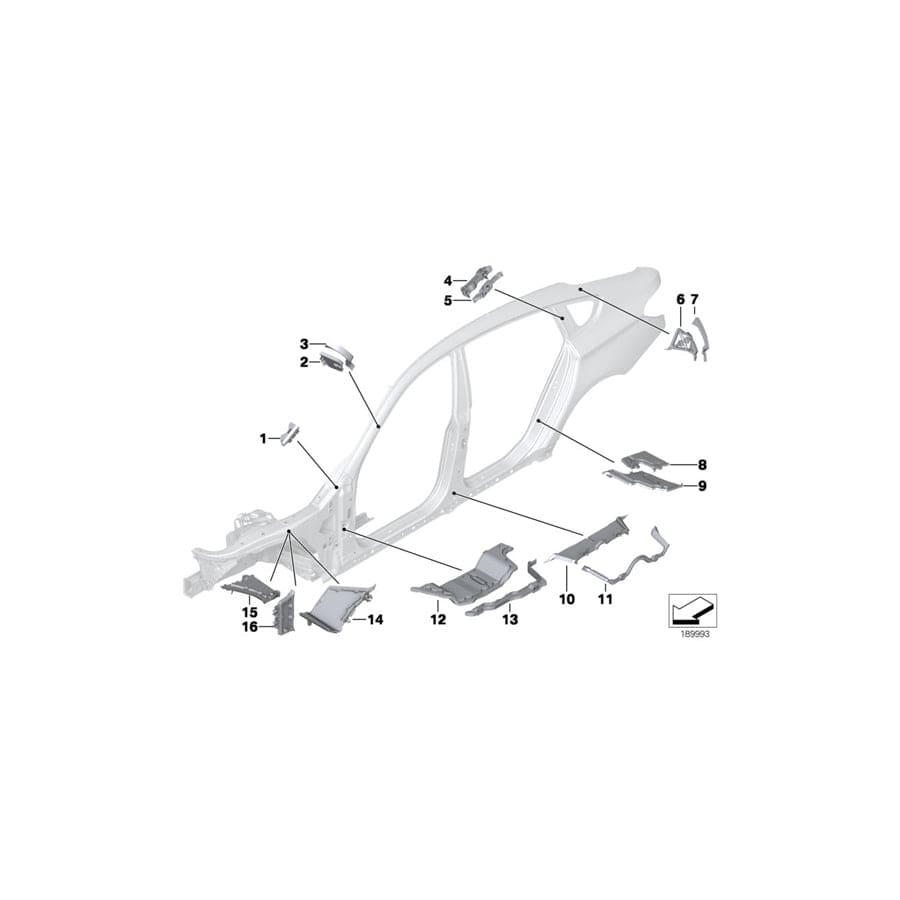 Genuine BMW 41217054433 Molded Part Column C, Exterior (Inc. 550iX, 535d & 535iX)