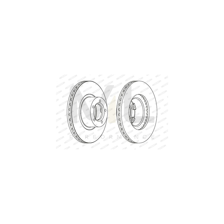 Ferodo Premier DDF162 Brake Disc Vented, Without Bolts/Screws  - Pair