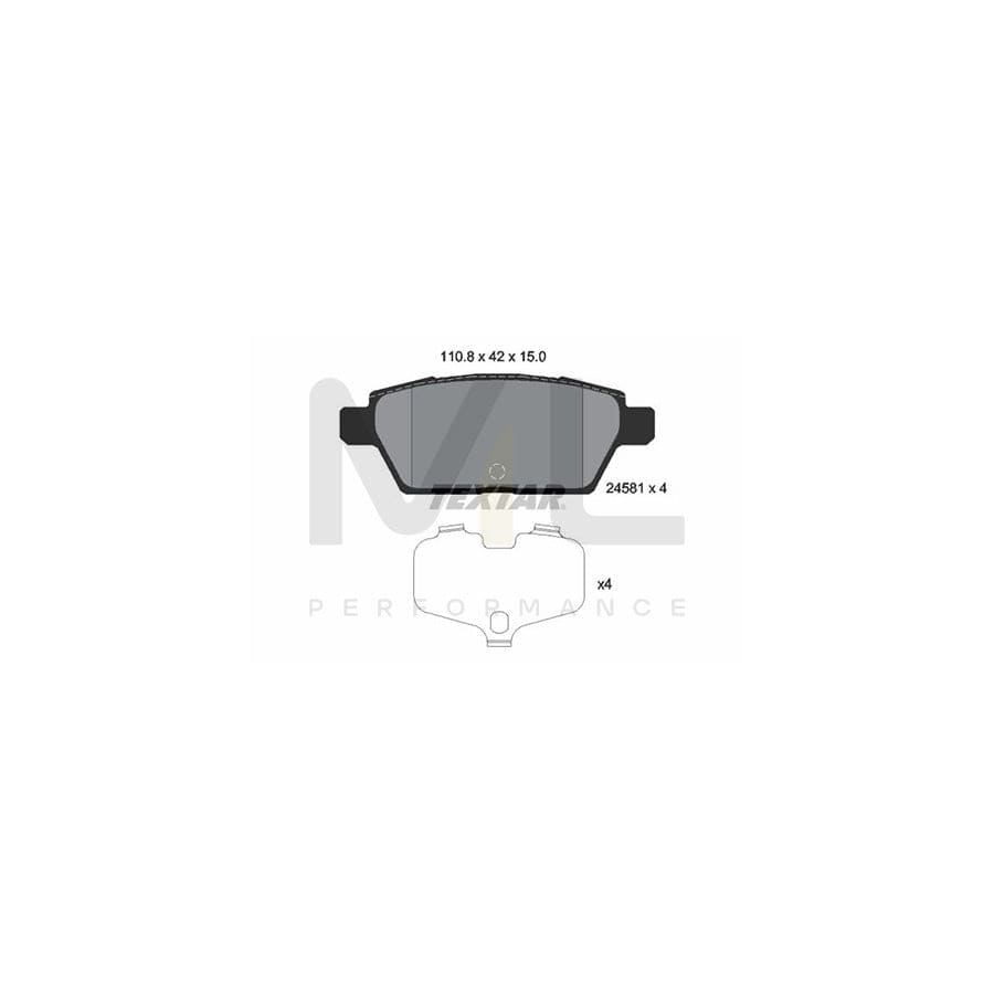 TEXTAR 2458101 Brake pad set not prepared for wear indicator