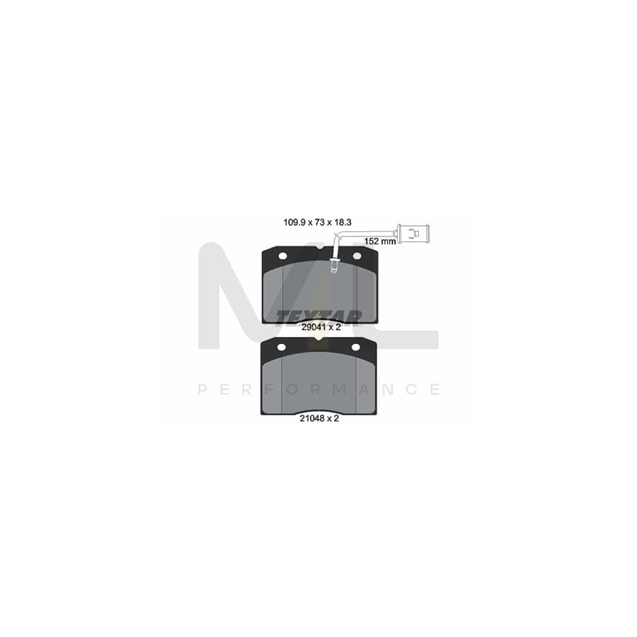 TEXTAR 2904101 Brake pad set with integrated wear warning contact