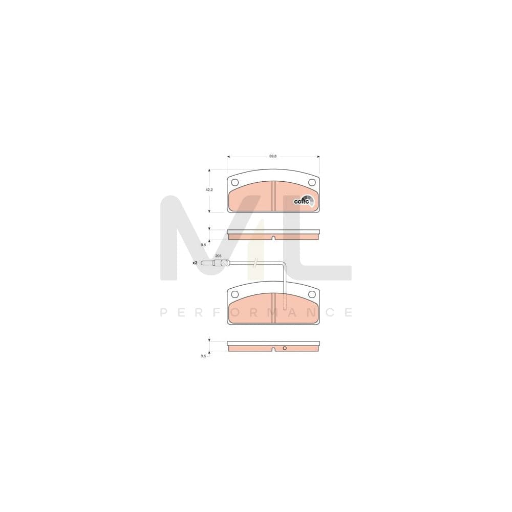 TRW Cotec Gdb1679 Brake Pad Set Incl. Wear Warning Contact