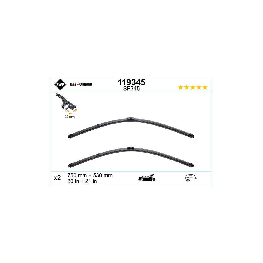 Swf 119345 Wiper Blade For BMW I3 (I01)