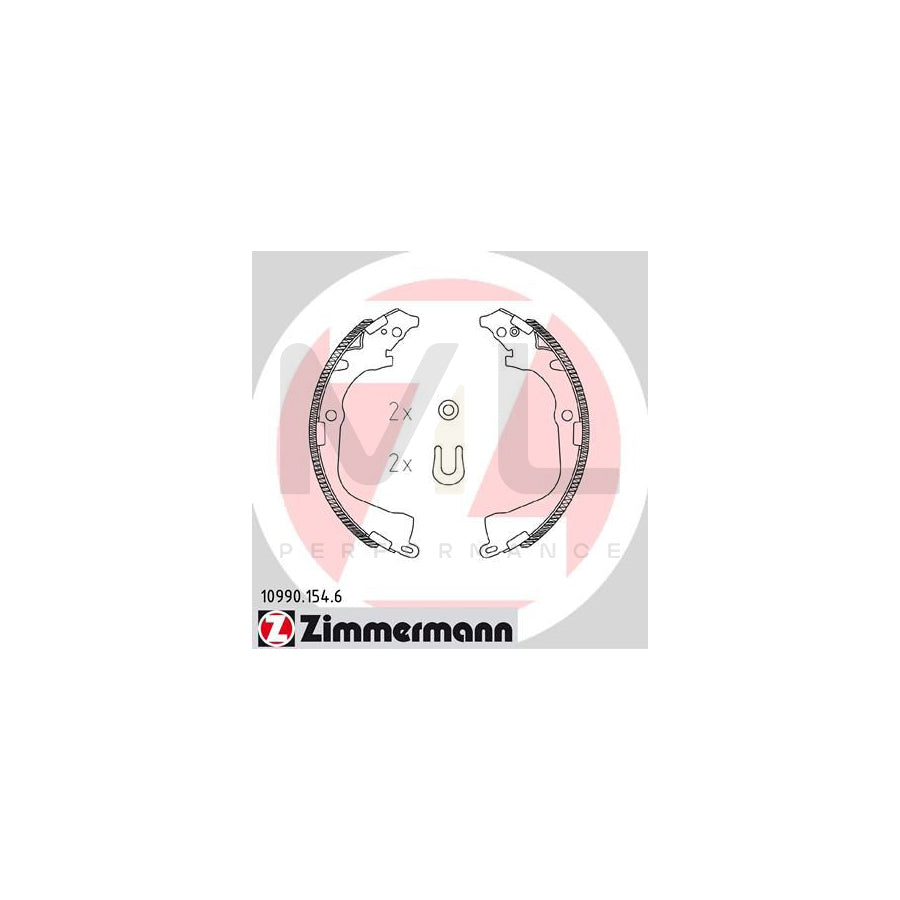 ZIMMERMANN 10990.154.6 Brake Shoe Set for VW AMAROK Photo corresponds to scope of supply