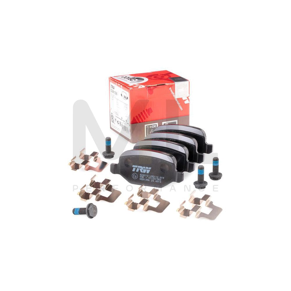 TRW Cotec Gdb1396 Brake Pad Set Not Prepared For Wear Indicator, With Brake Caliper Screws, With Accessories
