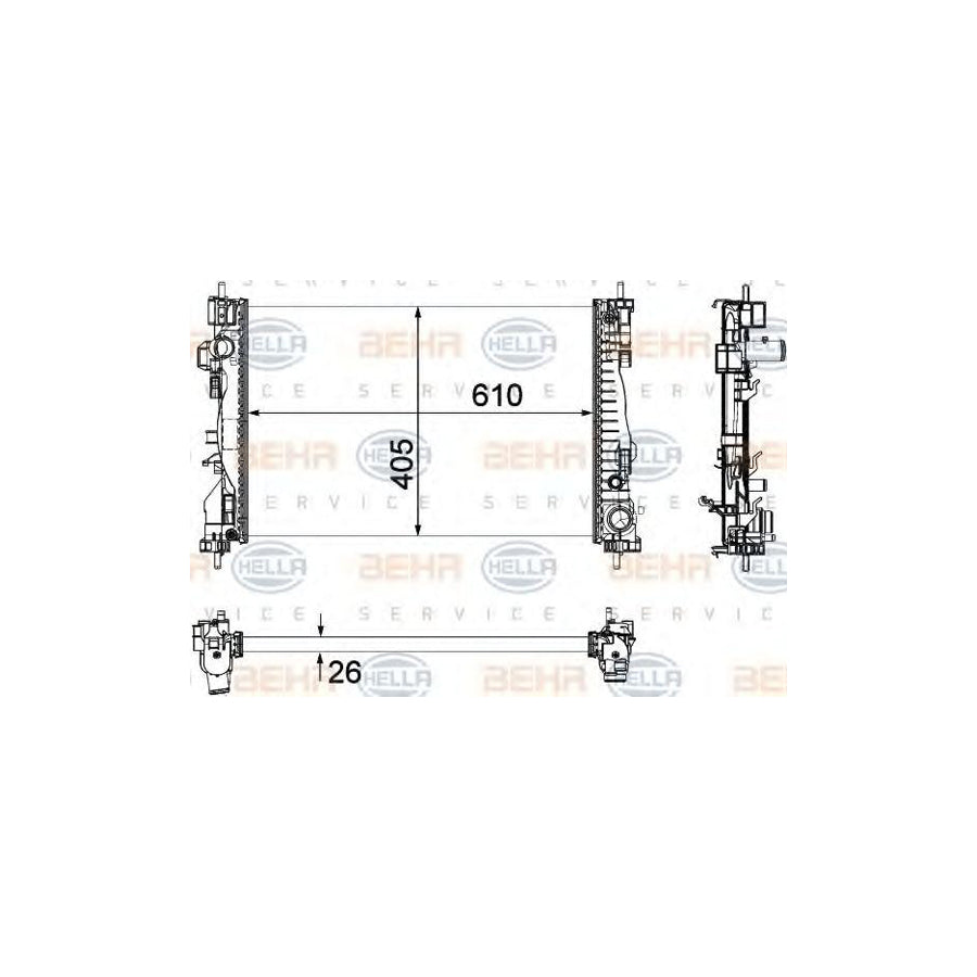 Hella 8MK 376 756-241 Engine Radiator For Alfa Romeo Giulietta Hatchback (940)