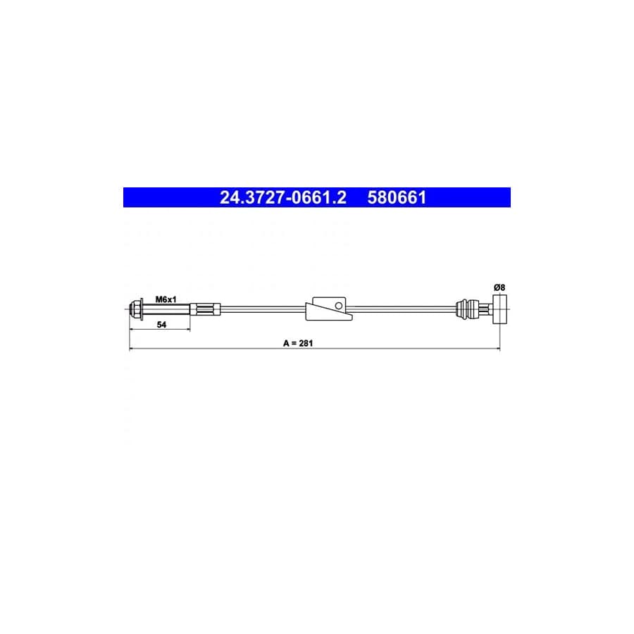 ATE 24.3727-0661.2 Hand Brake Cable for Ford Escort