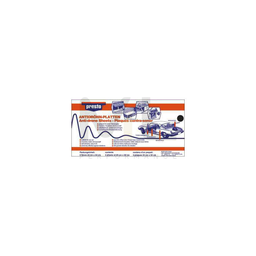 PRESTO 608029 Sound deadening mat 50х25 cm