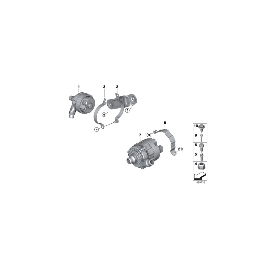Genuine BMW 11517935182 G11 G20 G01 Bracket For Coolant Pump, Electric (Inc. 745LeX, 745e & X5 45eX)