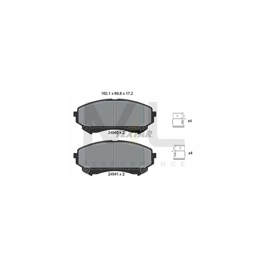 TEXTAR 2494001 Brake pad set for CADILLAC CTS with acoustic wear warning