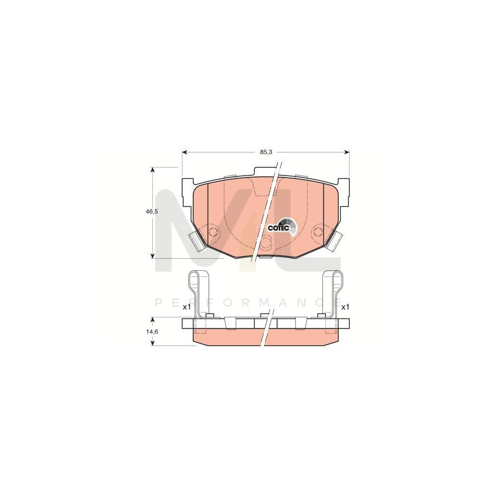 TRW Cotec Gdb3170 Brake Pad Set With Acoustic Wear Warning