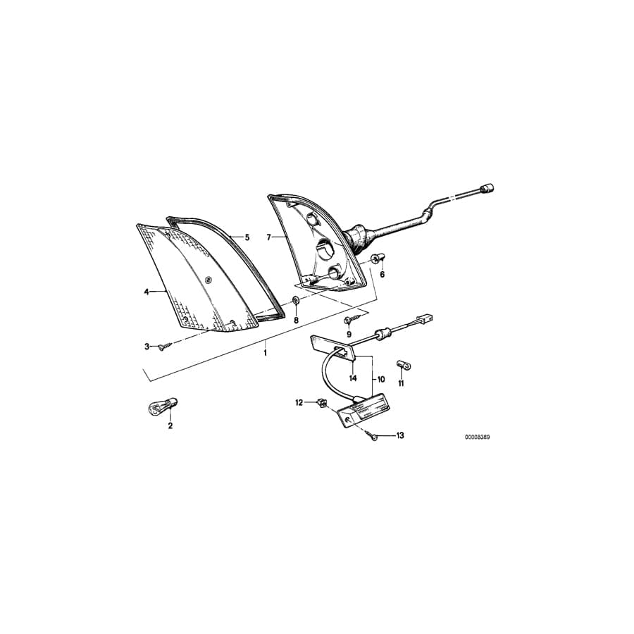 Genuine BMW 63131361047 E23 Left Turn Indicator (Inc. 730, 733i & 728)
