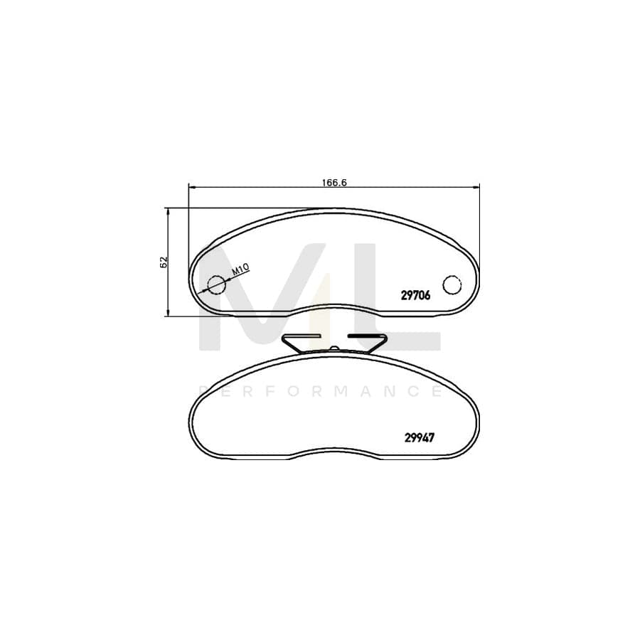 TEXTAR 2970601 Brake pad set not prepared for wear indicator
