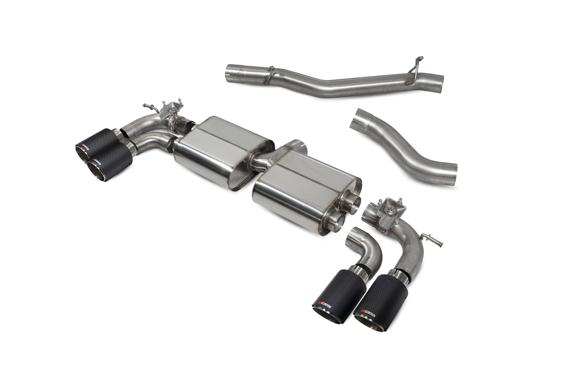 Scorpion SVWS065CF VW Golf R MK8 Non-Res Cat/Gpf Back System With Electronic Valves | ML Performance UK UK