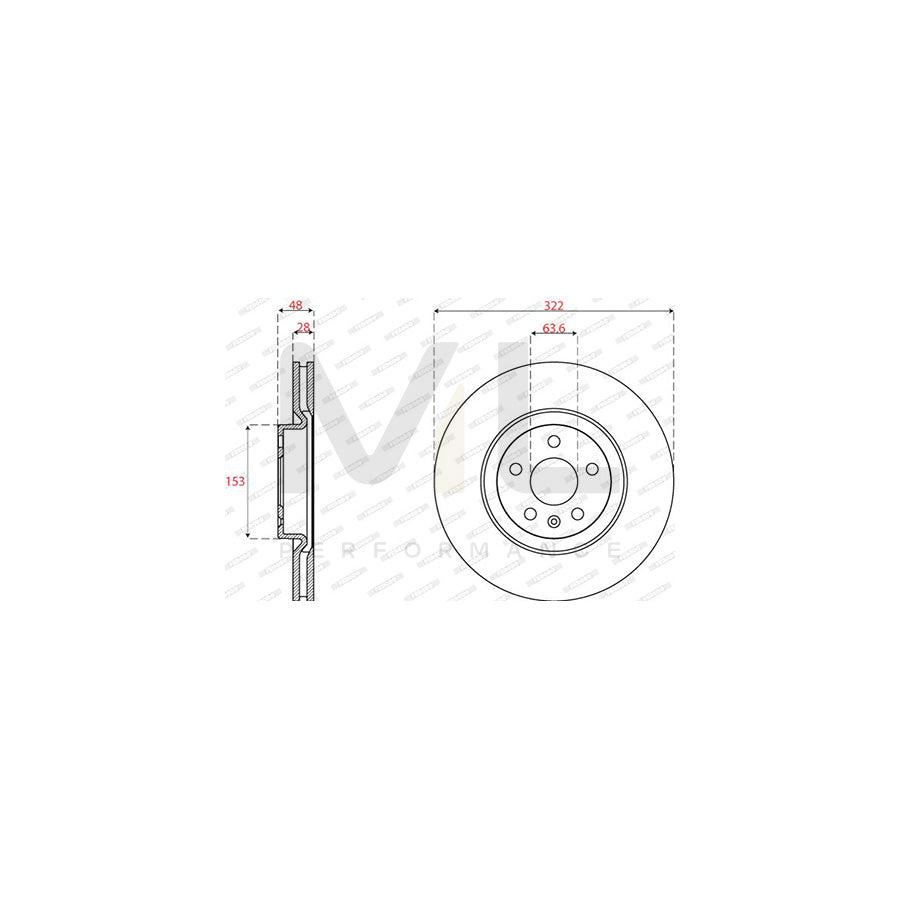 Ferodo DDF2693C Brake Disc Vented  - Pair
