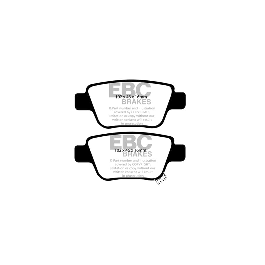 EBC PD01KR775 VW Mk6 Greenstuff Rear Brake Pad & Plain Disc Kit - TRW Caliper 2 | ML Performance UK Car Parts