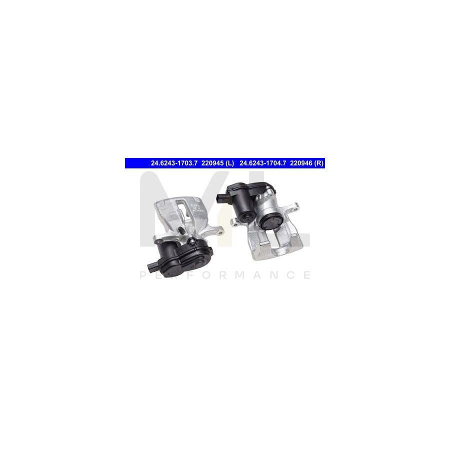 ATE 24.6243-1703.7 Brake Caliper for vehicles with electric parking brake, with electric motor, without holder