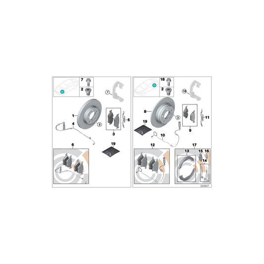 Genuine BMW 34116859679 E83 E53 Brake Disc, Ventilated 332X30 (Inc. X5)