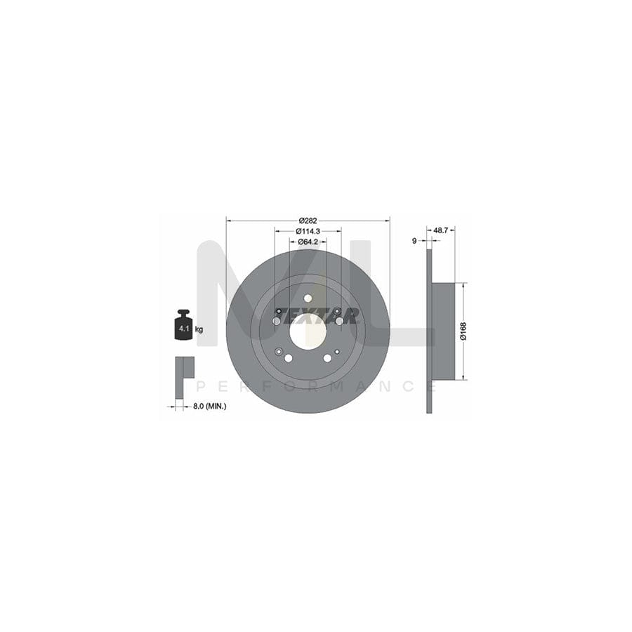 TEXTAR 92204300 Brake Disc for HONDA ACCORD Solid, without wheel hub, without wheel studs  - 1 piece