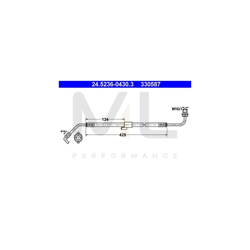 ATE 24.5236-0430.3 Brake Hose for FORD TRANSIT 429mm, M10x1