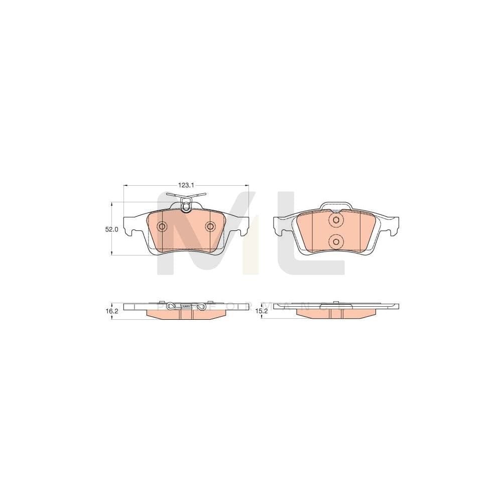 TRW Gdb2033 Brake Pad Set Not Prepared For Wear Indicator