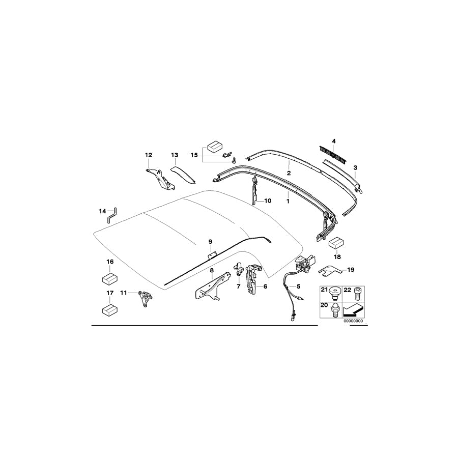 Genuine BMW 54342758527 Cabrio Cabrio Mounting Kit, Clamp (Inc. Cooper SD, Cooper D 2.0 & One)
