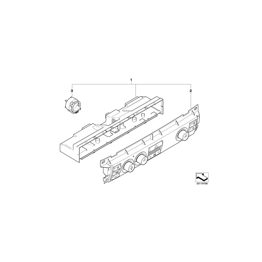 Genuine BMW 64116953181 E66 E67 E65 Automatic Air Conditioning Control DARK SILVER (Inc. 730d, 760LiS & 745i)