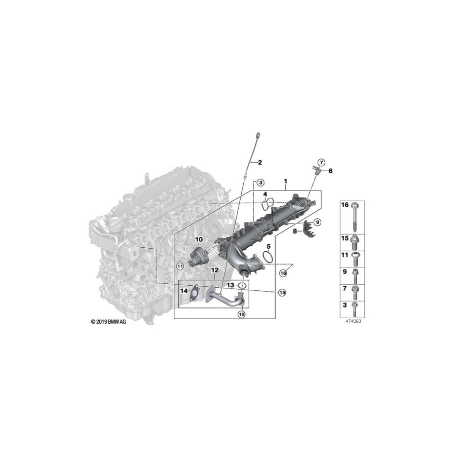 Genuine BMW 11618473173 G06 G31 G05 Pipe (Inc. 750dX, 750LdX & M550dX)