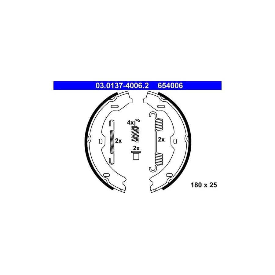 ATE 03.0137-4006.2 Handbrake Shoes Suitable for Mercedes-Benz S-Class