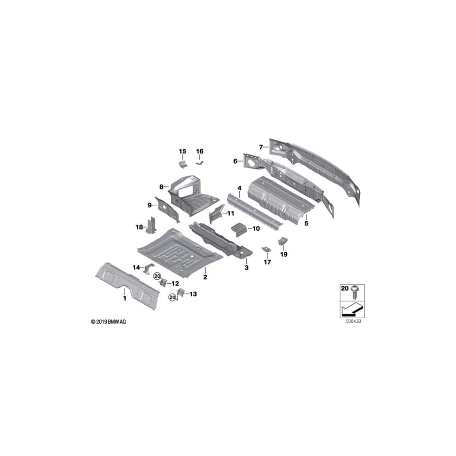 Genuine BMW 41007499085 G15 F93 F91 Reinforcement Side Member Bottom Left (Inc. 840i, M850iX & 840iX)