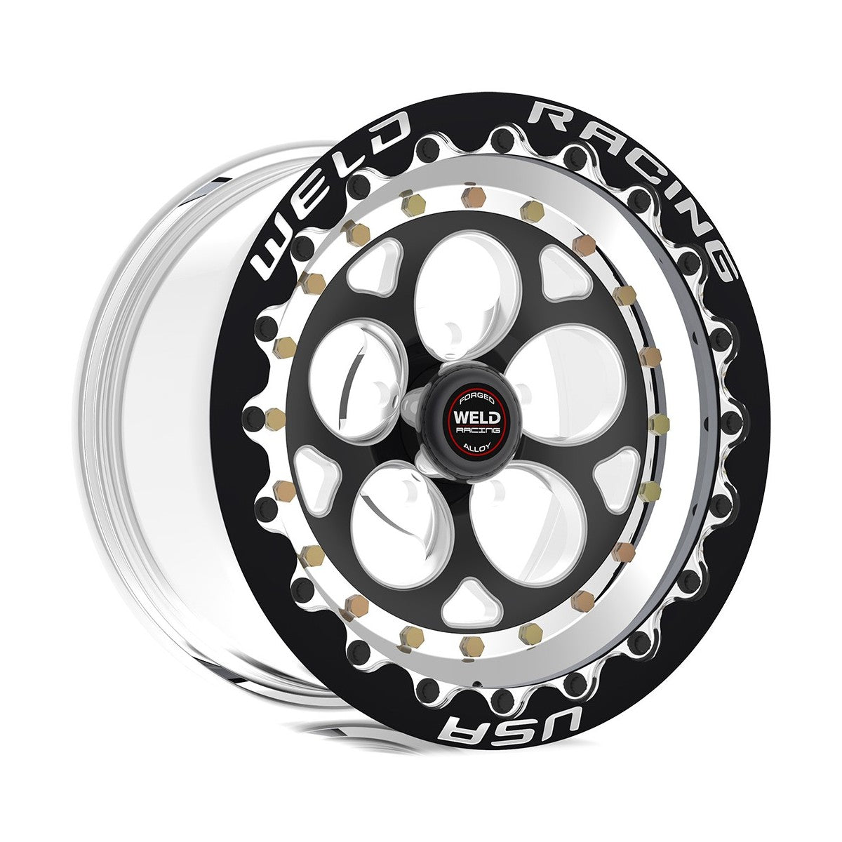 Weld 792P510206G Magnum Iii Beadlock Wheel 15x10 5x4.5 ET-51 BS3.5 Polished Center - Polished Shell