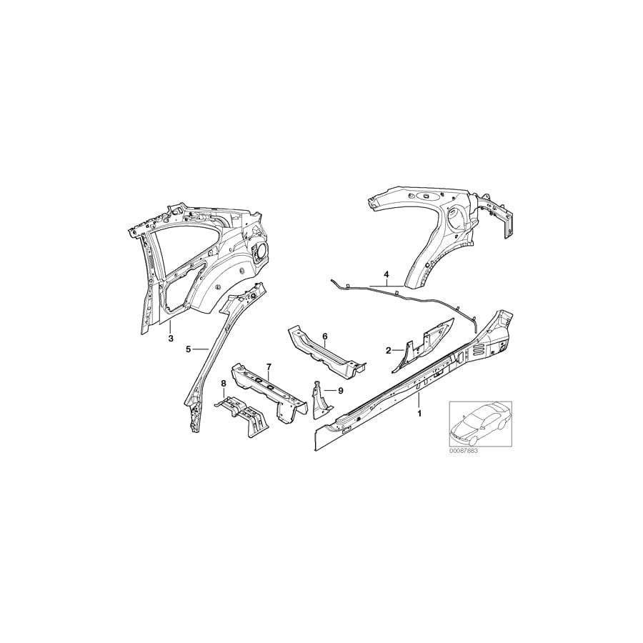 Genuine BMW 41117011528 E46 Reinforcement Column A Inside Right (Inc. 316Ci, 328Ci & 323Ci)