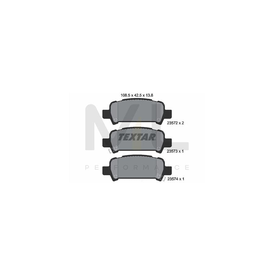 TEXTAR 2357202 Brake pad set with acoustic wear warning