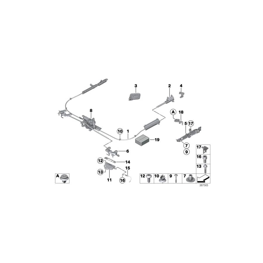 Genuine BMW 54377128757 E93 Coupling Lock, Left (Inc. M3, 330d & 335i)