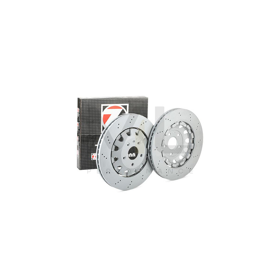 ZIMMERMANN FORMULA Z COAT Z 100.3367.70 Brake Disc Perforated, Two-piece brake disc, Vented, Coated, Alloyed / High-carbon  - 1 piece